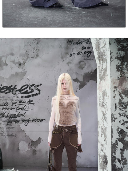 NORTH NODE Washed Pleated Detachable Waist Belt Women&