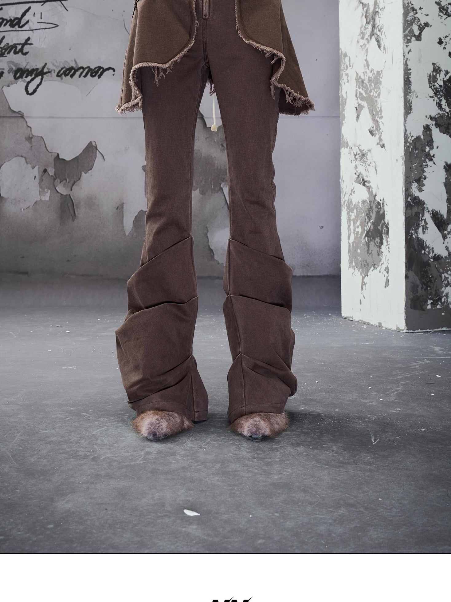 NORTH NODE Washed Pleated Detachable Waist Belt Women&