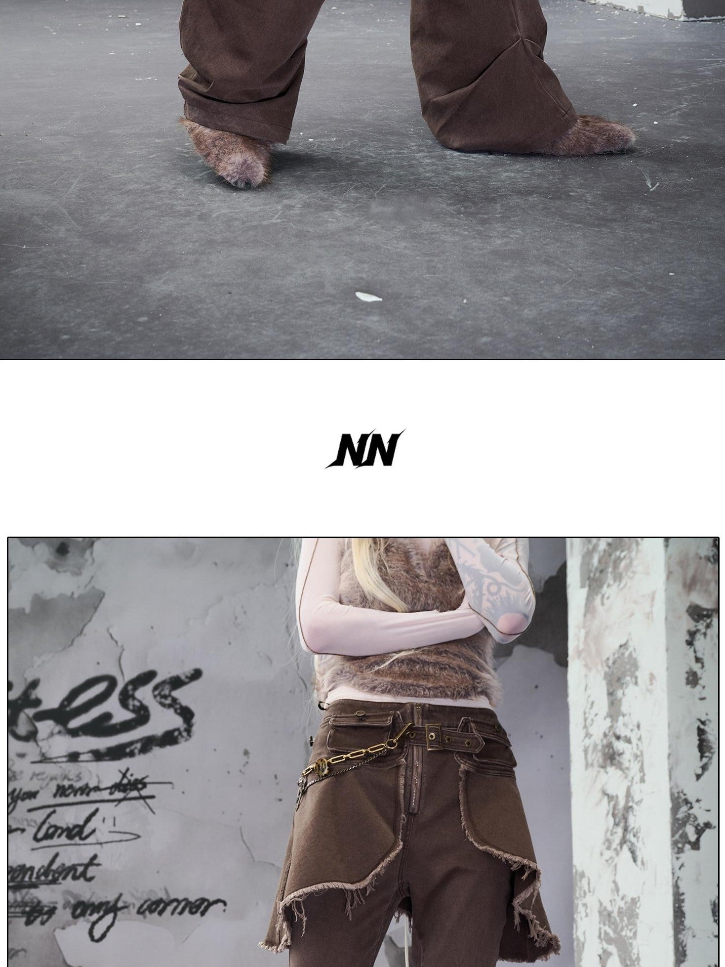 NORTH NODE Washed Pleated Detachable Waist Belt Women&