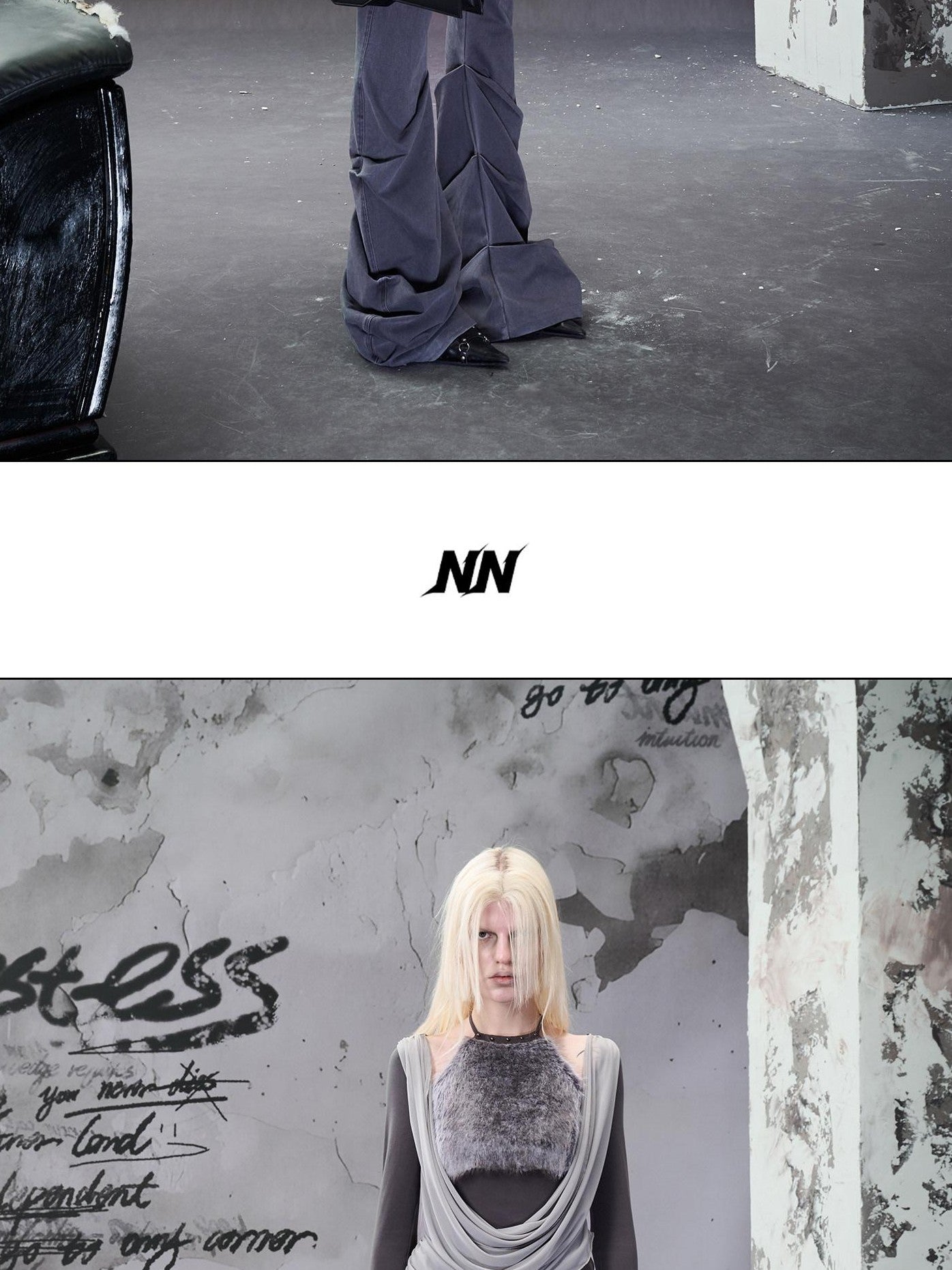 NORTH NODE Washed Pleated Detachable Waist Belt Women&