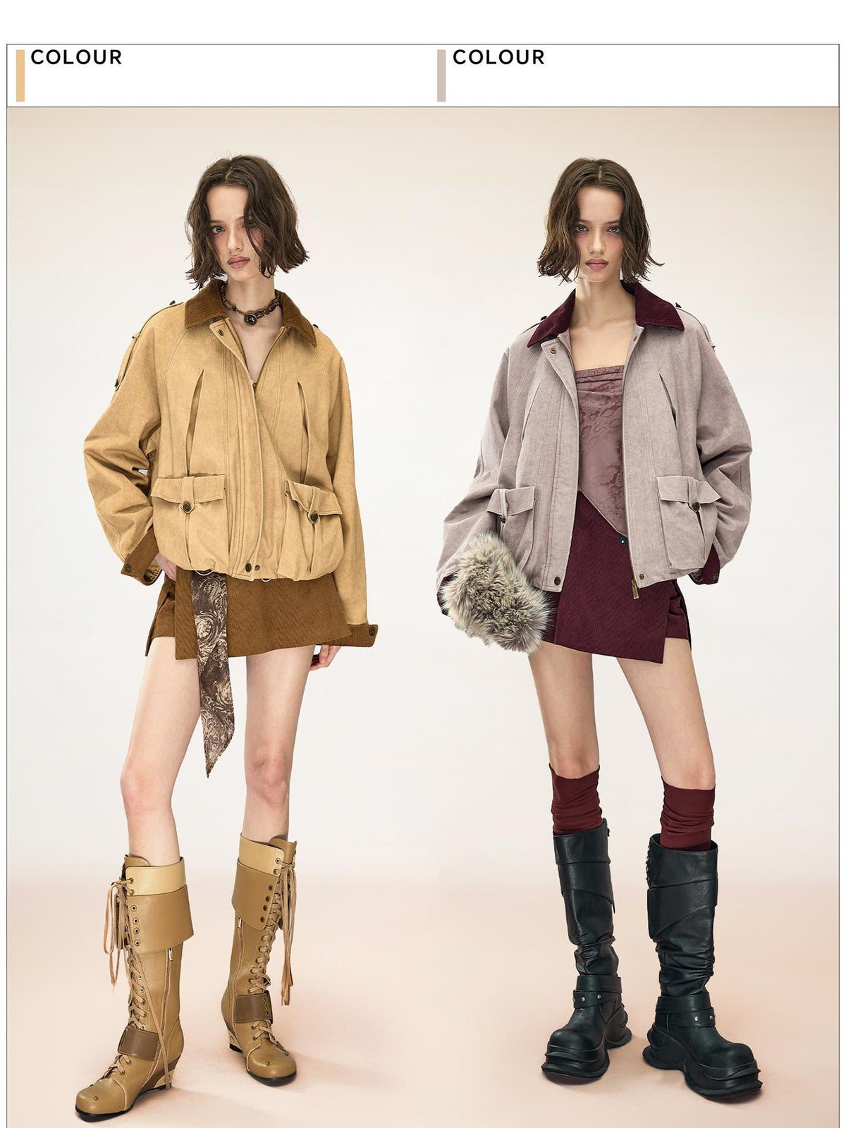 NORTH NODE Washed Quilted Colorblock Padded Women&