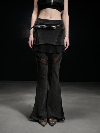 NORTH_NODE_Washed_Vintage_Chiffon_Panel_Slimming_Micro_Flare_Women&