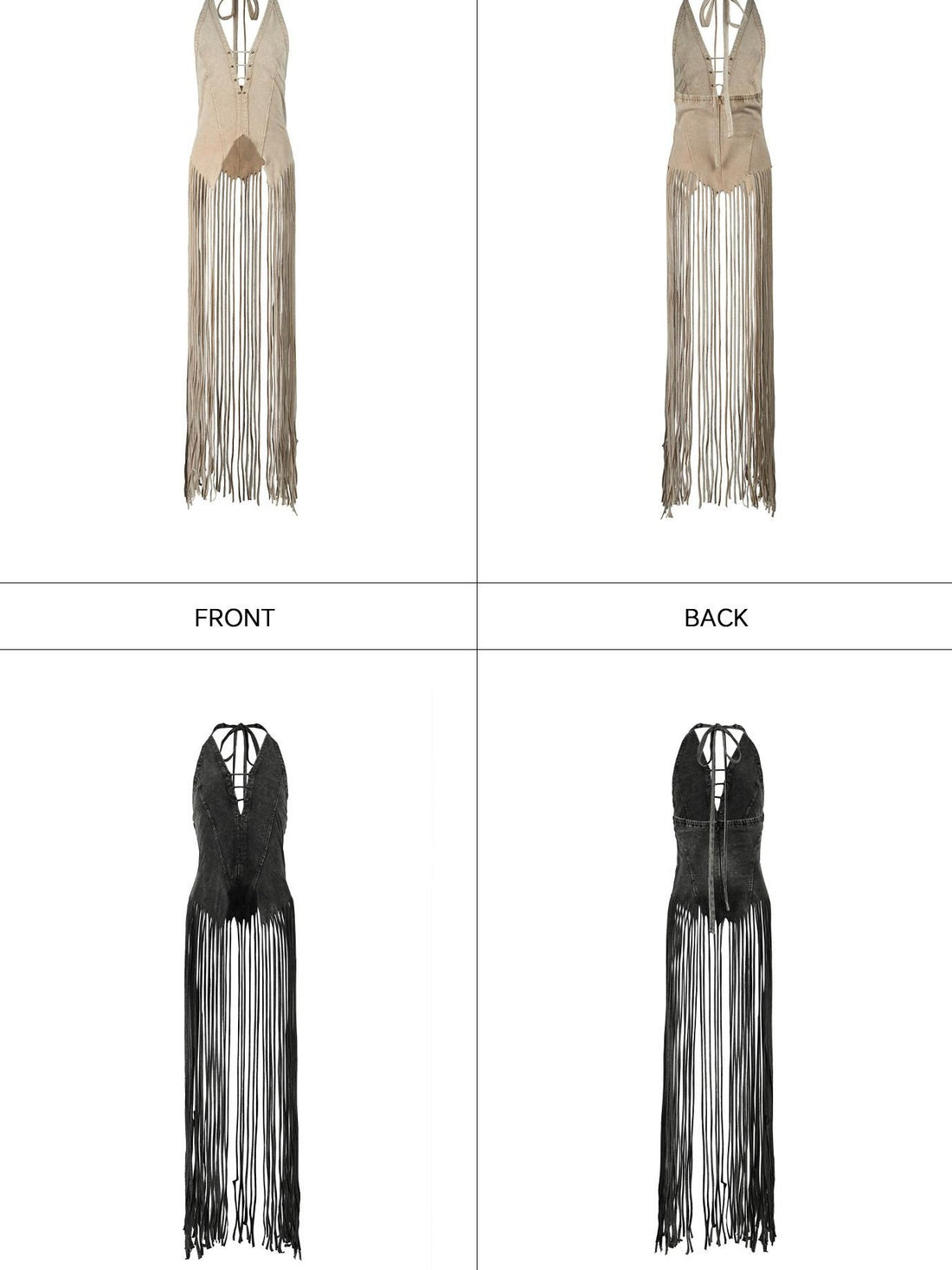 NORTH NODE Washed Vintage Faded V-neck Long Tassel Women&