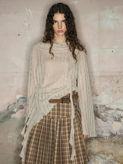 NORTH NODE Wasteland Asymmetric Lotus Ruffle Women&