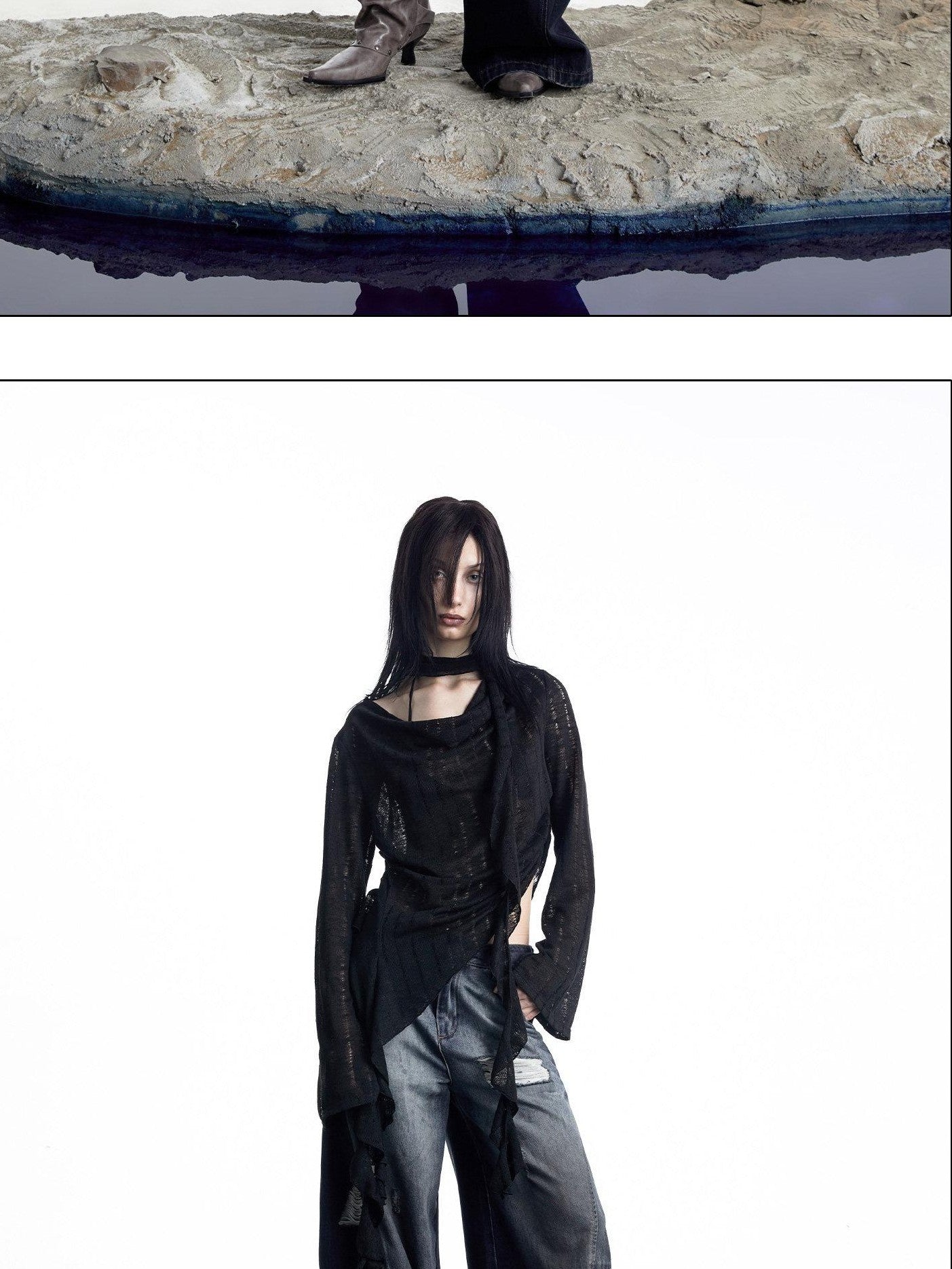 NORTH NODE Wasteland Asymmetric Lotus Ruffle Women&