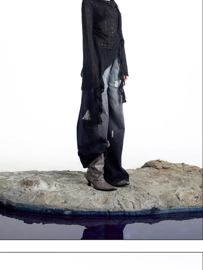NORTH NODE Wasteland Asymmetric Lotus Ruffle Women&