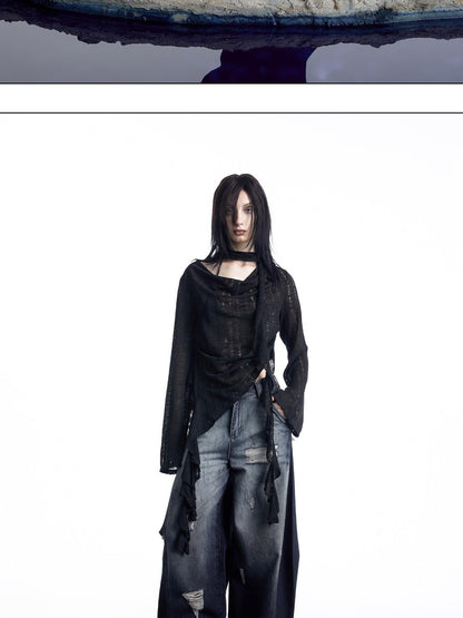 NORTH NODE Wasteland Asymmetric Lotus Ruffle Women&