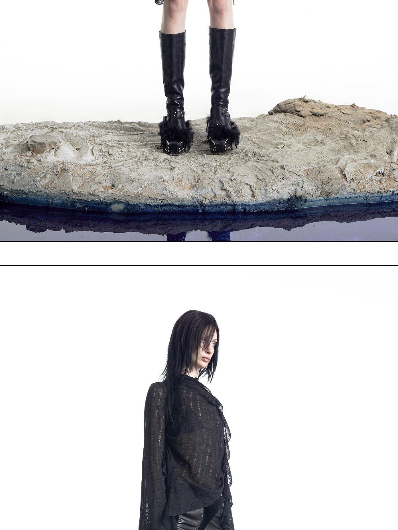 NORTH NODE Wasteland Asymmetric Lotus Ruffle Women&