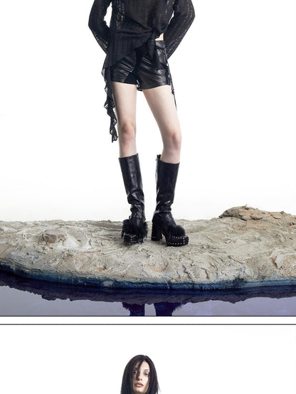 NORTH NODE Wasteland Asymmetric Lotus Ruffle Women&