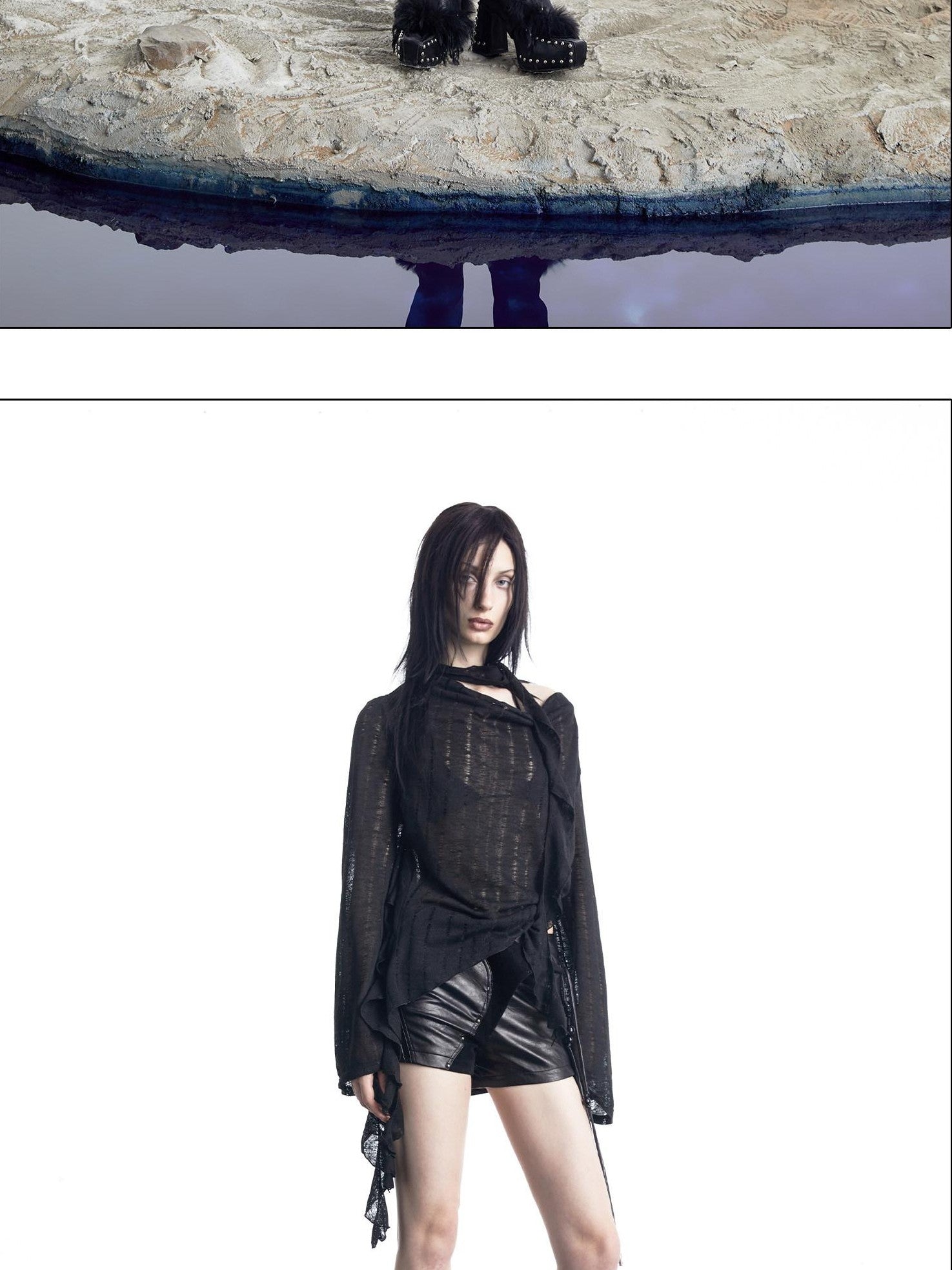 NORTH NODE Wasteland Asymmetric Lotus Ruffle Women&