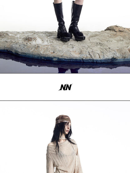 NORTH NODE Wasteland Asymmetric Lotus Ruffle Women&