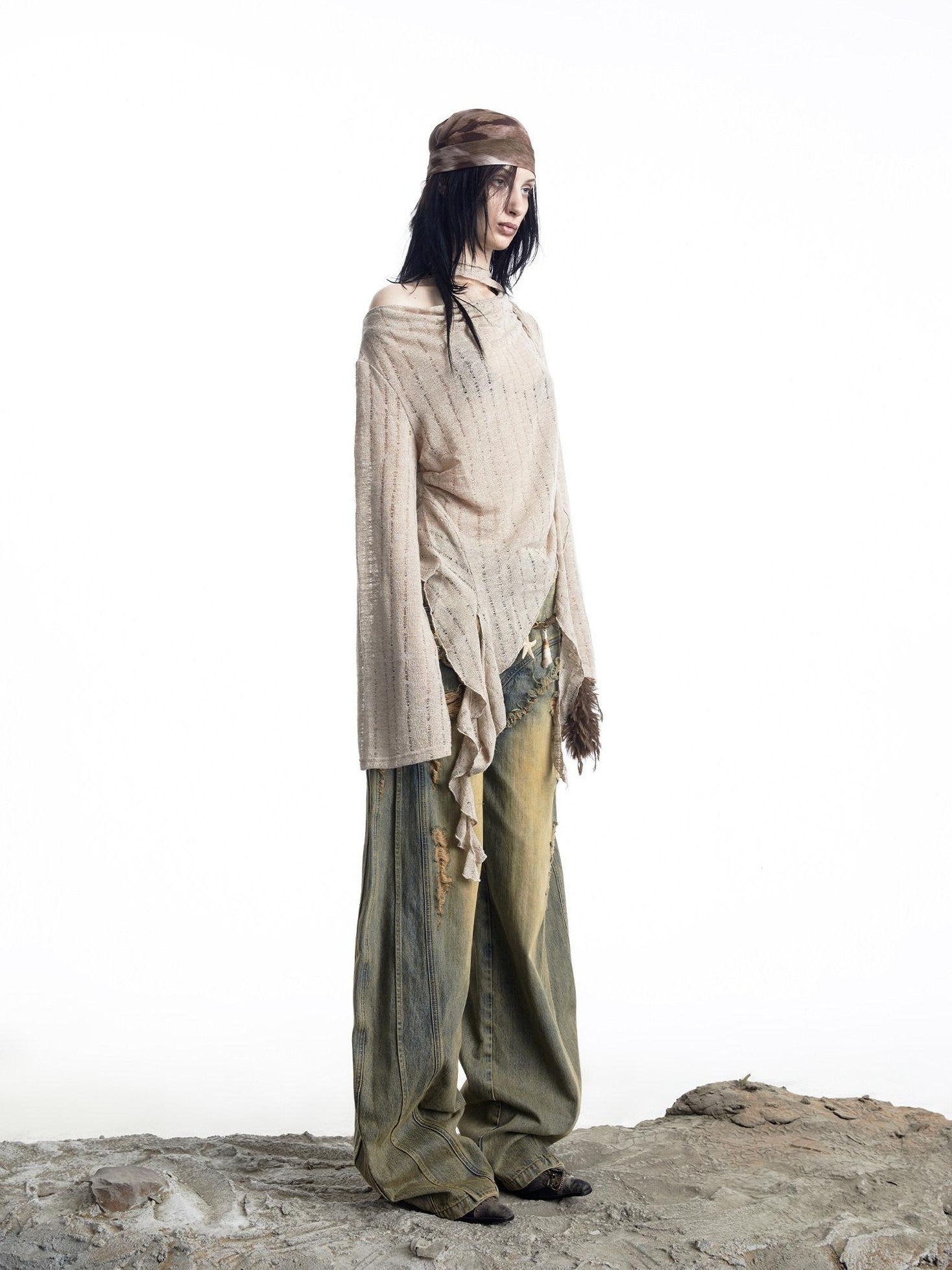 NORTH NODE Wasteland Asymmetric Lotus Ruffle Women&