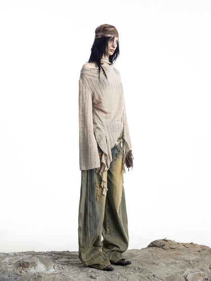 NORTH NODE Wasteland Asymmetric Lotus Ruffle Women&