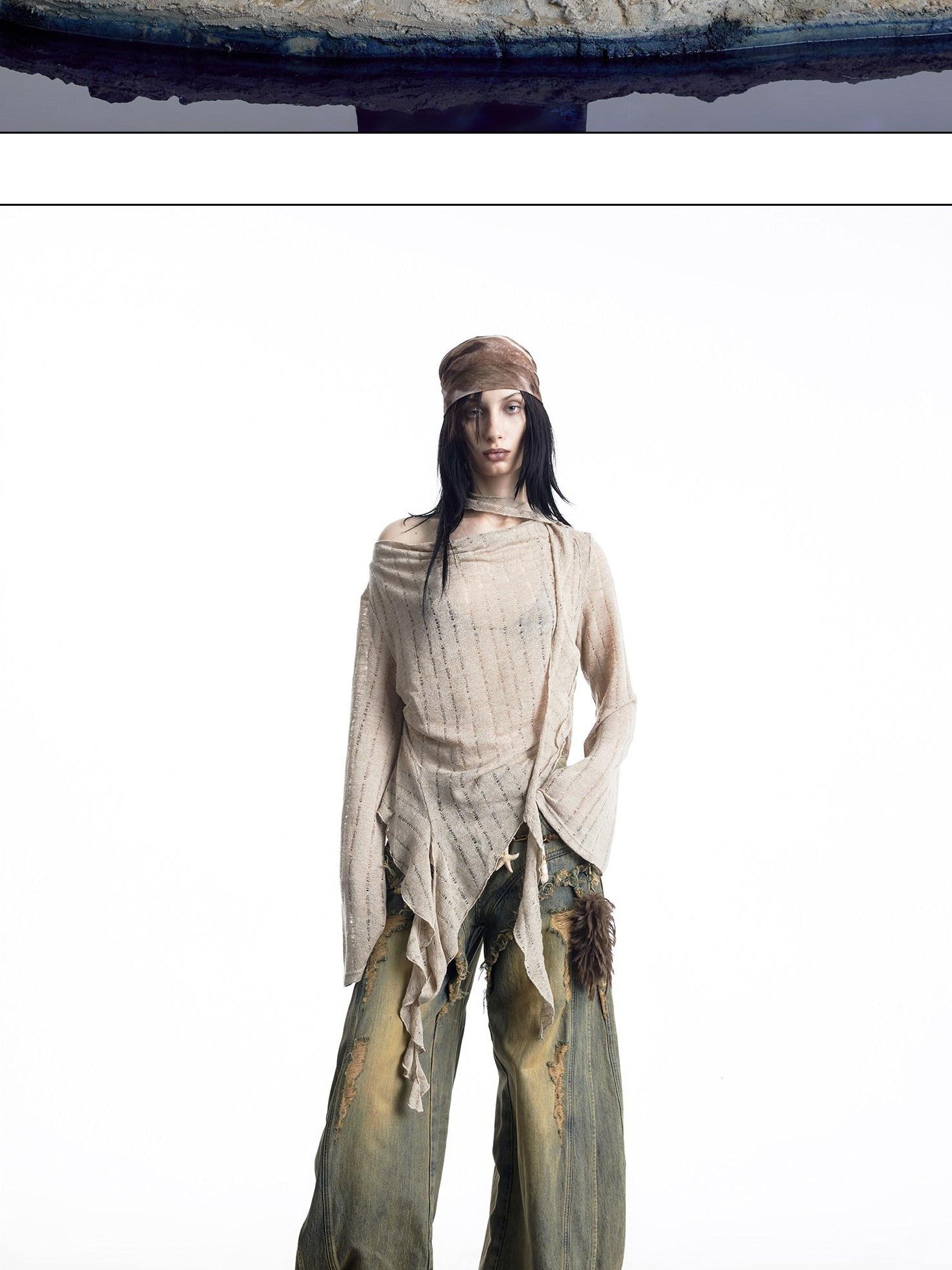 NORTH NODE Wasteland Asymmetric Lotus Ruffle Women&