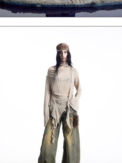 NORTH NODE Wasteland Asymmetric Lotus Ruffle Women&