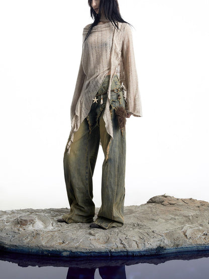 NORTH NODE Wasteland Asymmetric Lotus Ruffle Women&