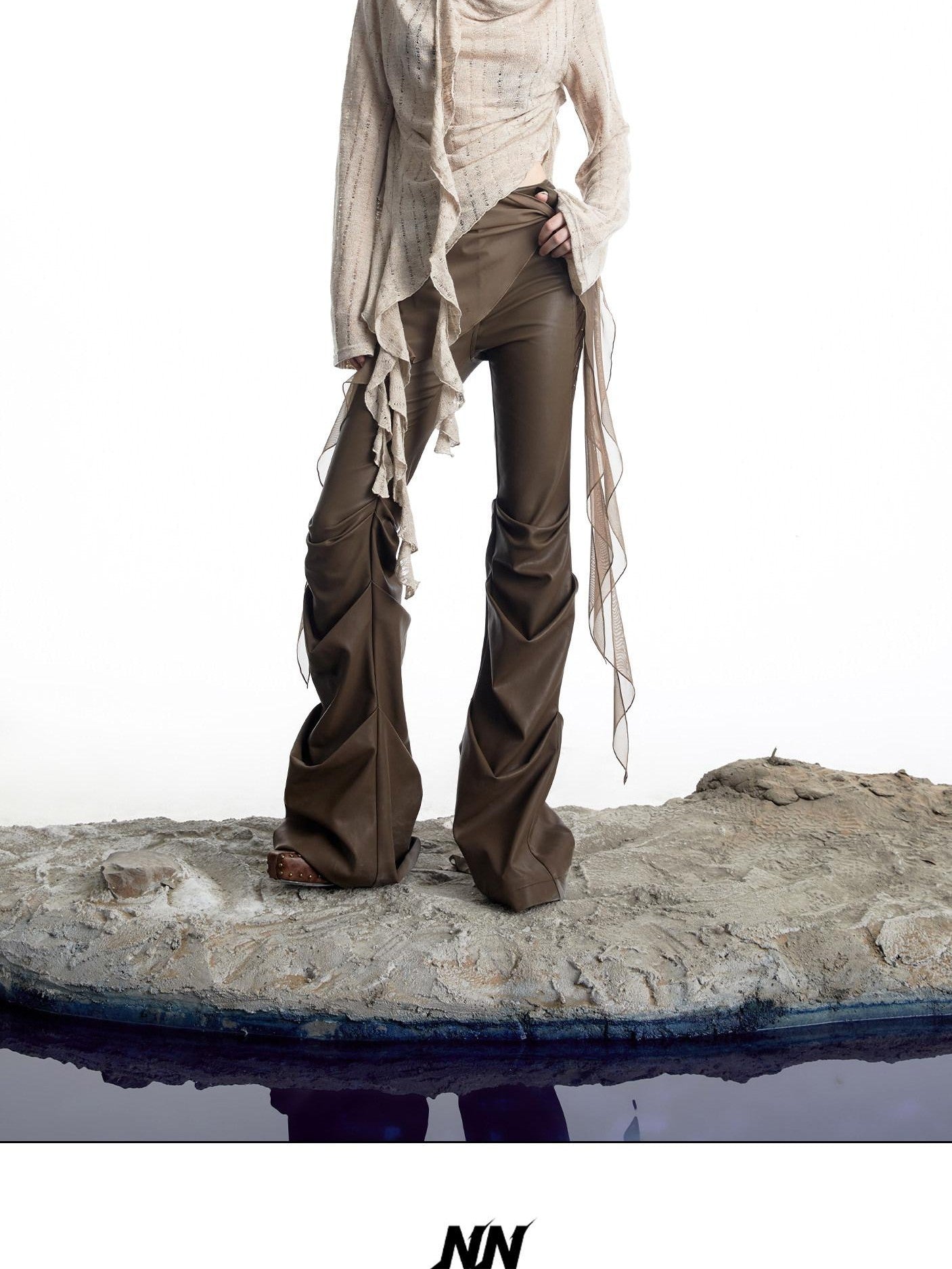 NORTH NODE Wasteland Asymmetric Lotus Ruffle Women&