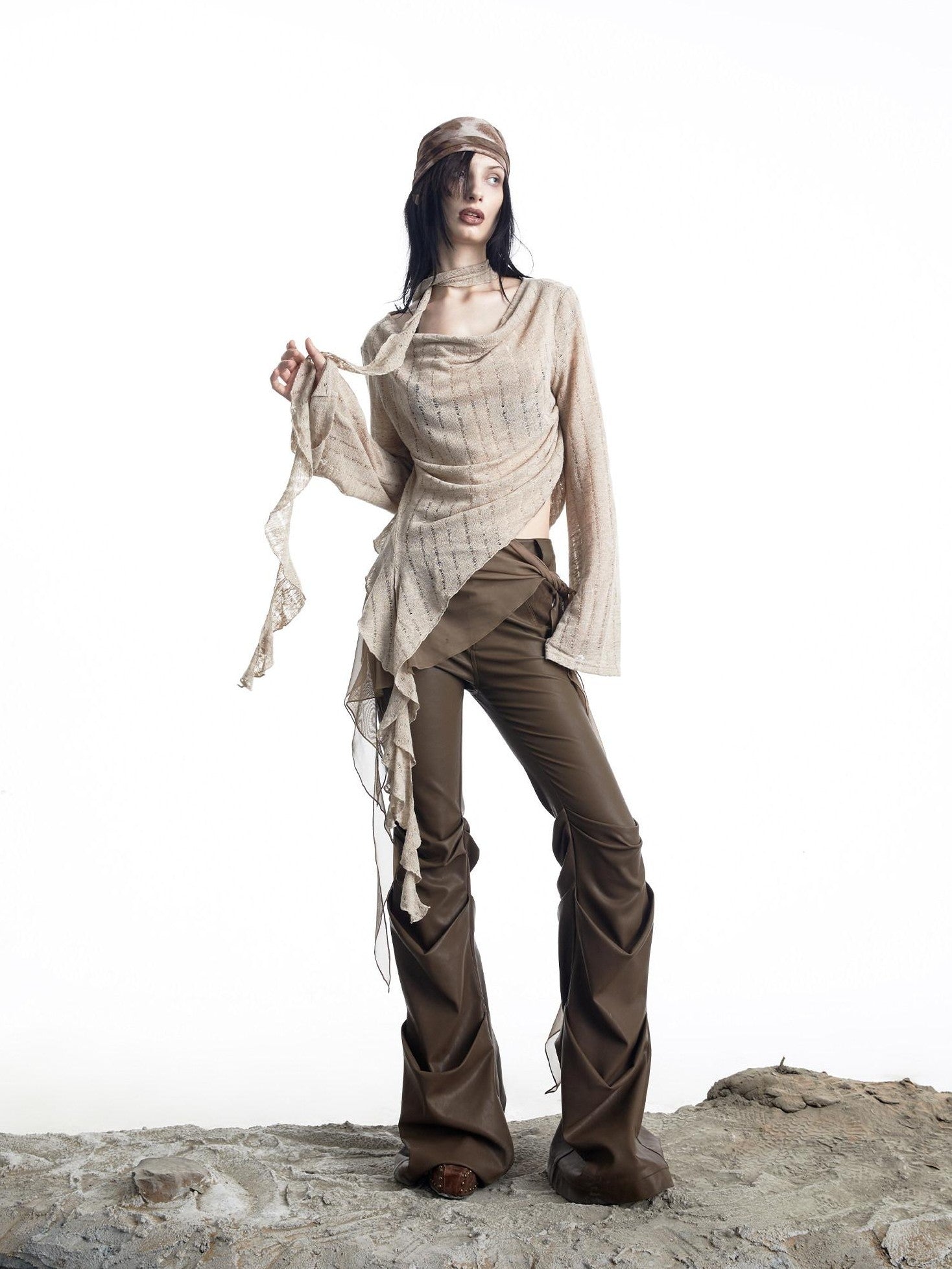NORTH NODE Wasteland Asymmetric Lotus Ruffle Women&