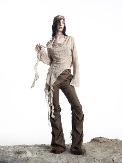 NORTH NODE Wasteland Asymmetric Lotus Ruffle Women&