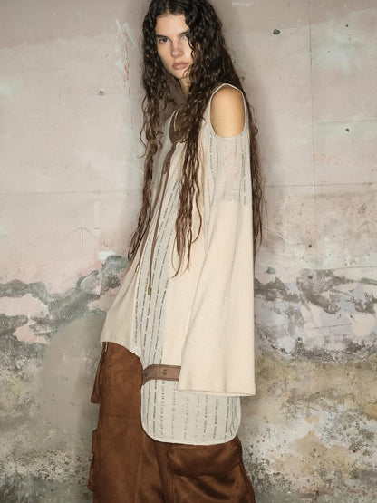 NORTH NODE Wasteland Punk Irregular Mesh Patchwork Women&