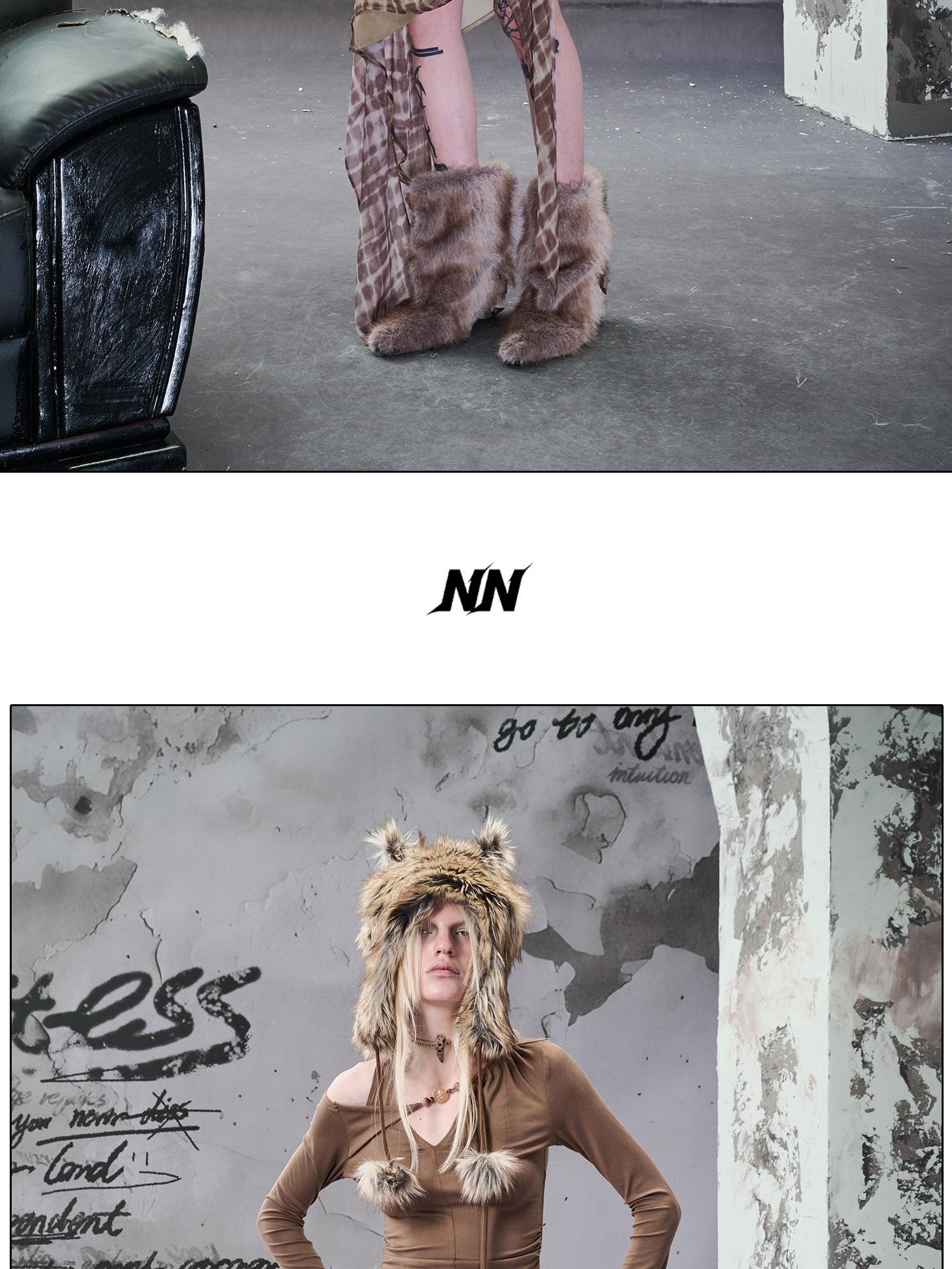 NORTH NODE Wasteland Ruffled Asymmetric Chiffon Spliced Women&