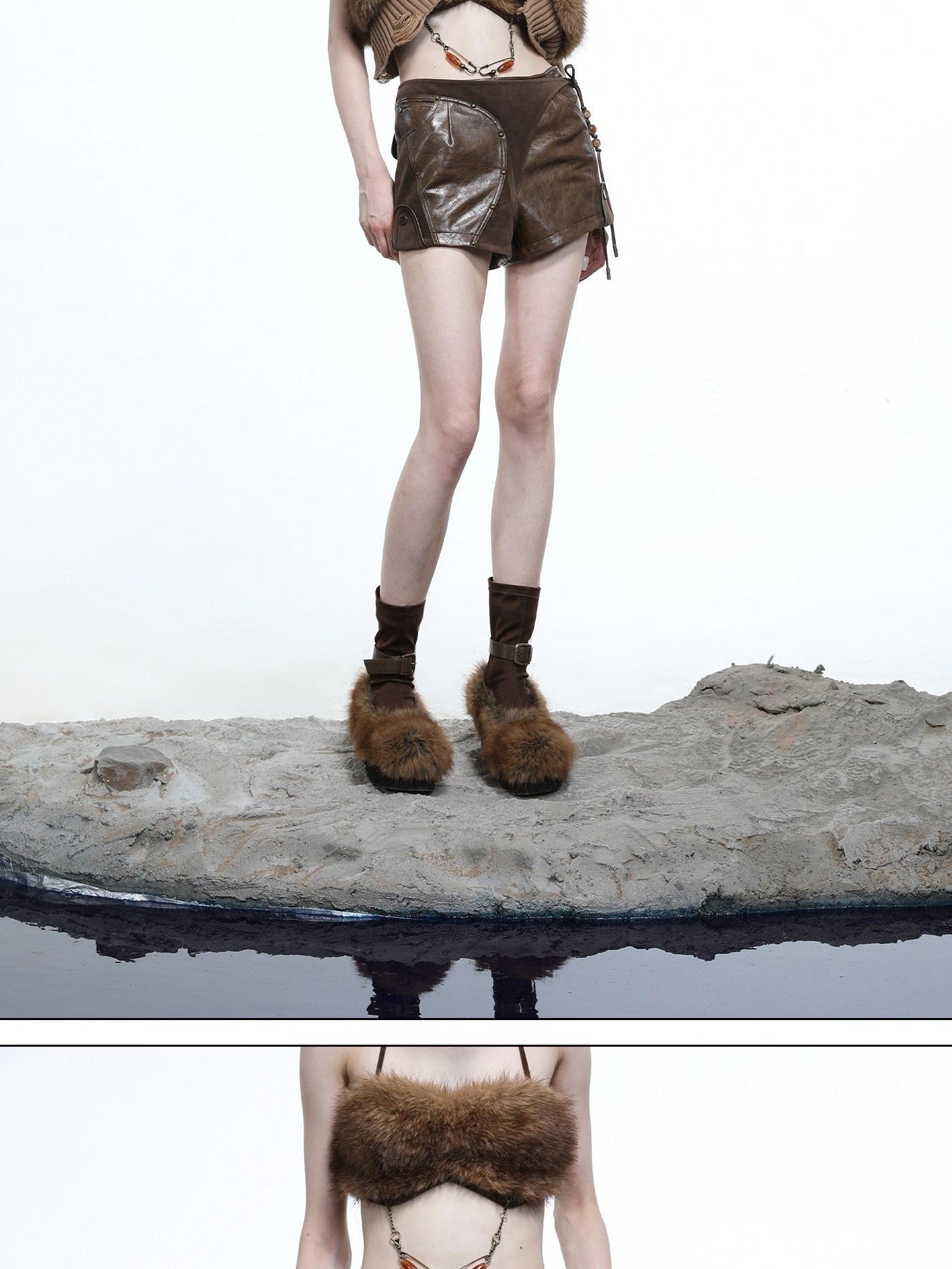 NORTH NODE Waxed Spliced Patchwork Panel Women&