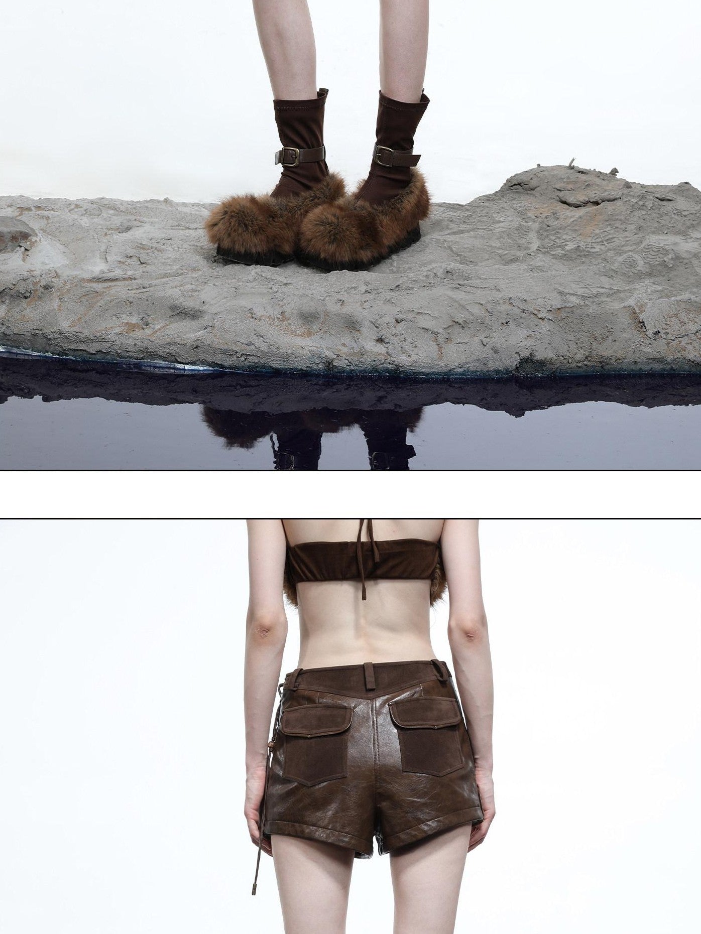NORTH NODE Waxed Spliced Patchwork Panel Women&