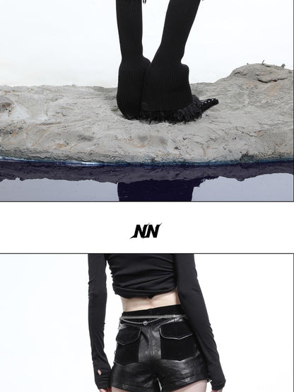 NORTH NODE Waxed Spliced Patchwork Panel Women&