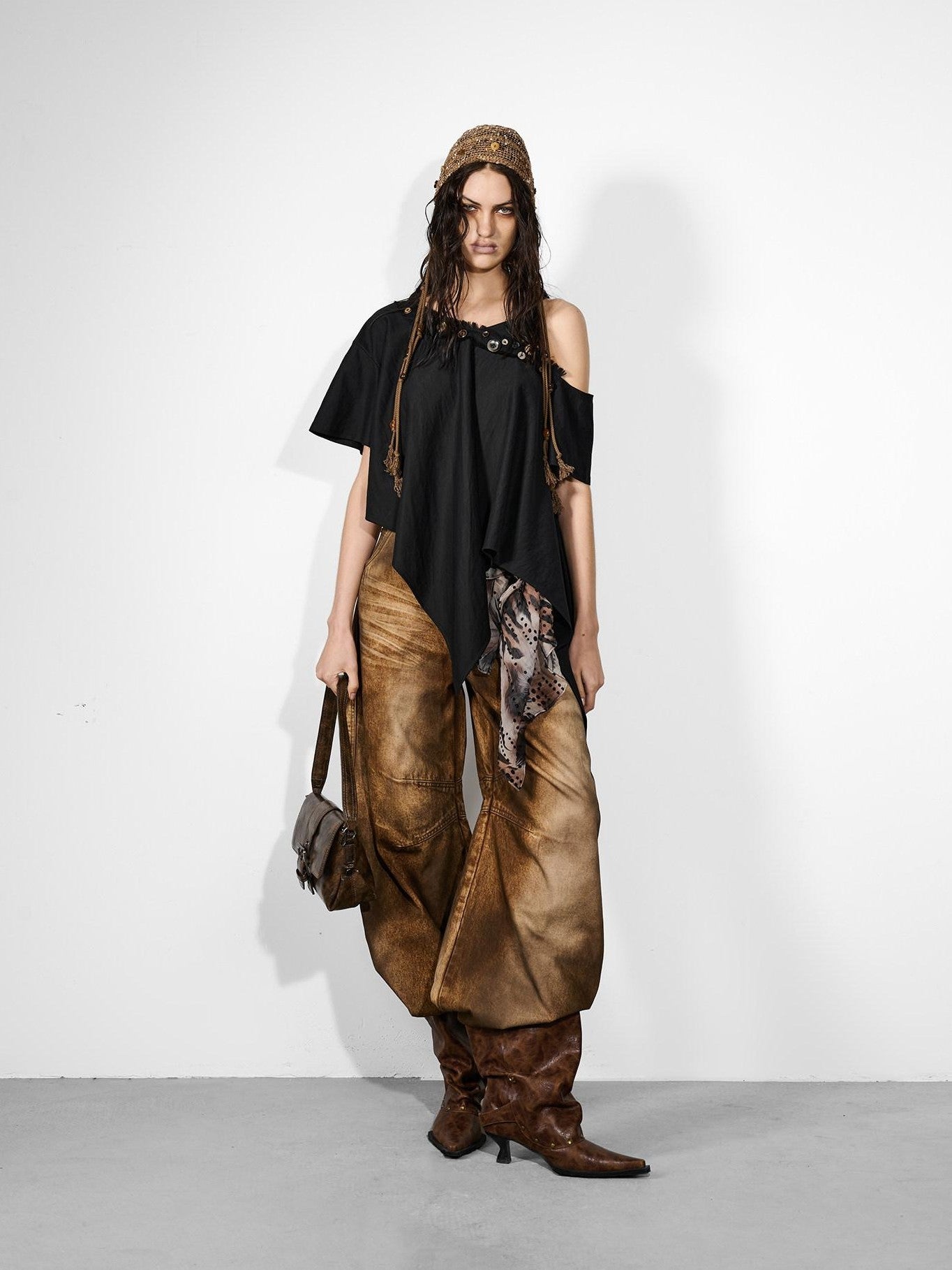 NORTH NODE Whimsical Meadow Asymmetrical Multi Button Spliced Women&