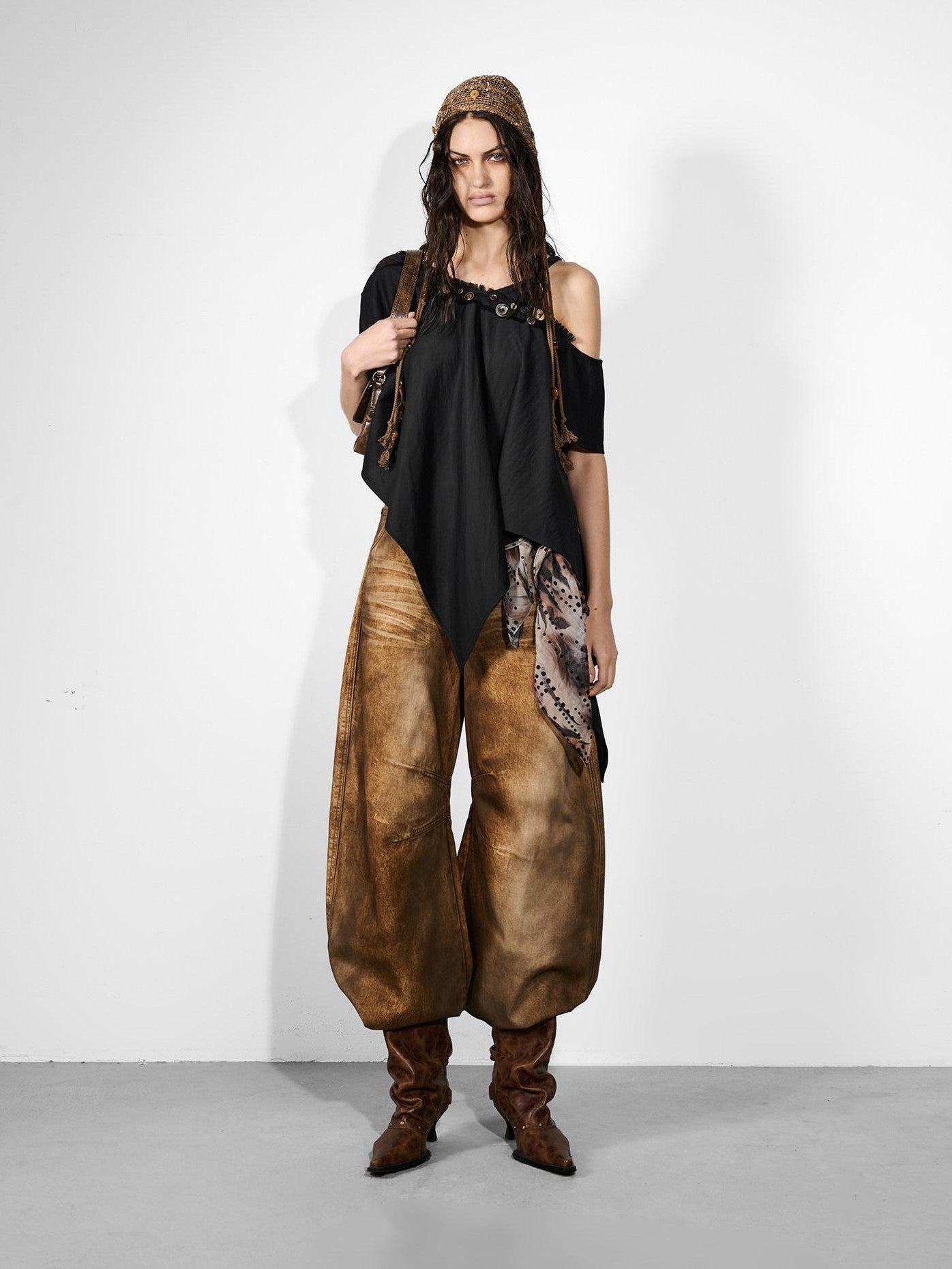 NORTH NODE Whimsical Meadow Asymmetrical Multi Button Spliced Women&