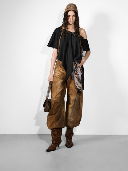 NORTH NODE Whimsical Meadow Asymmetrical Multi Button Spliced Women&
