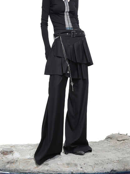NORTH NODE Whisper Hem Pleated Wide Leg Tailored Trouser Inspired Women&