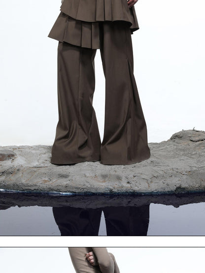 NORTH NODE Whisper Hem Pleated Wide Leg Tailored Trouser Inspired Women&