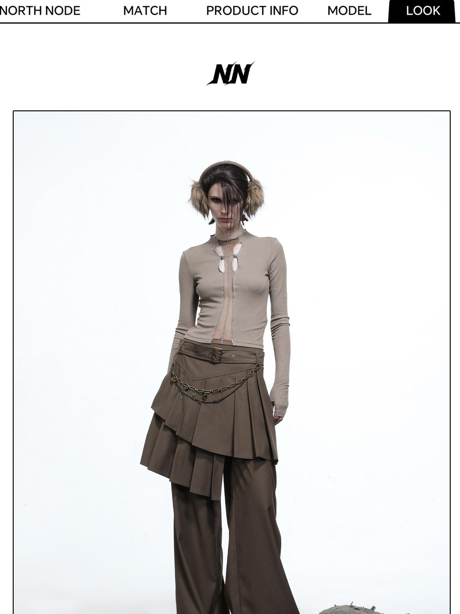 NORTH NODE Whisper Hem Pleated Wide Leg Tailored Trouser Inspired Women&
