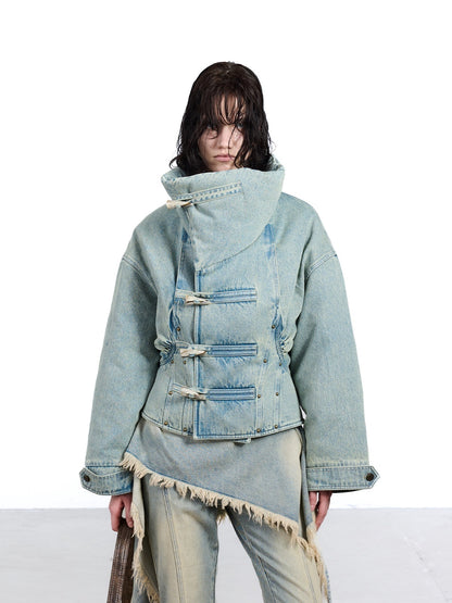 NORTH_NODE_White_Duck_Down_Denim_Lapel_Loose_Women&