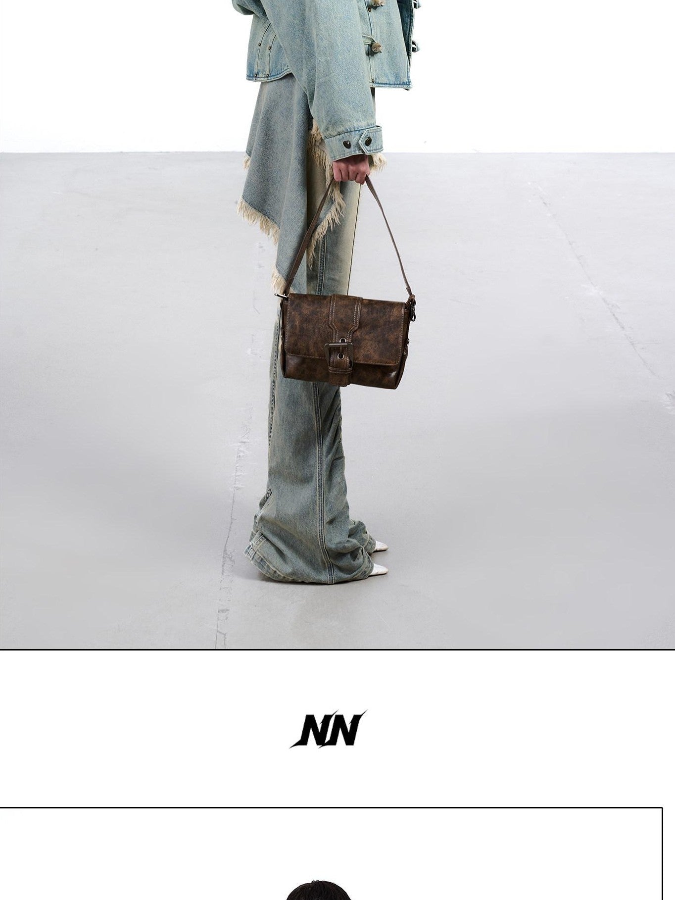NORTH NODE White Duck Down Denim Lapel Loose Women&
