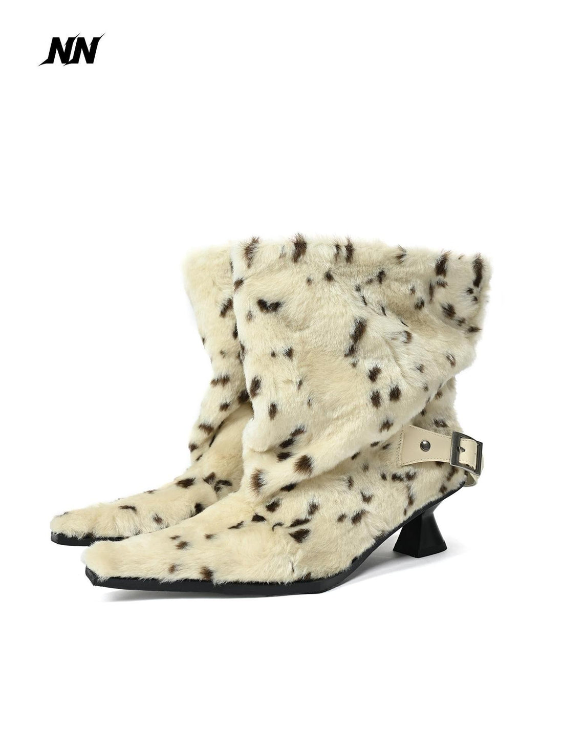NORTH NODE White Leopard Print Pointed Toe Women&