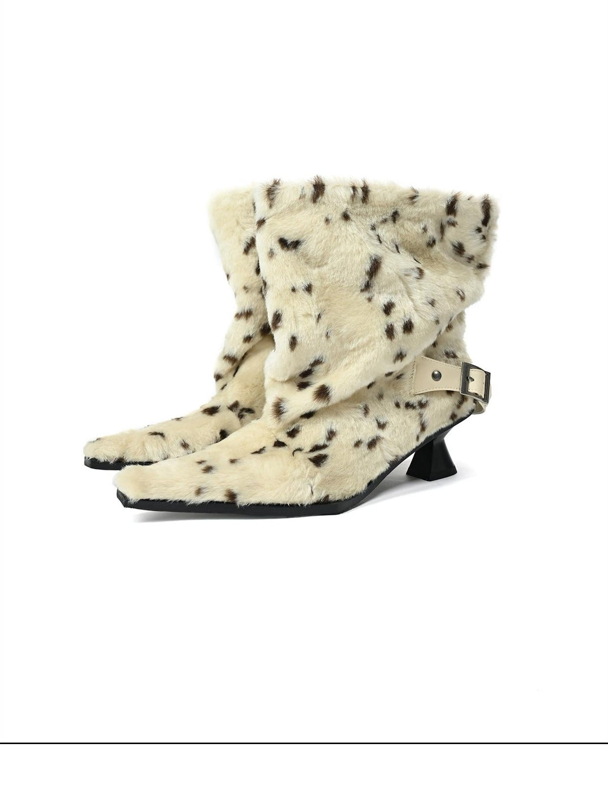 NORTH NODE White Leopard Print Pointed Toe Women&