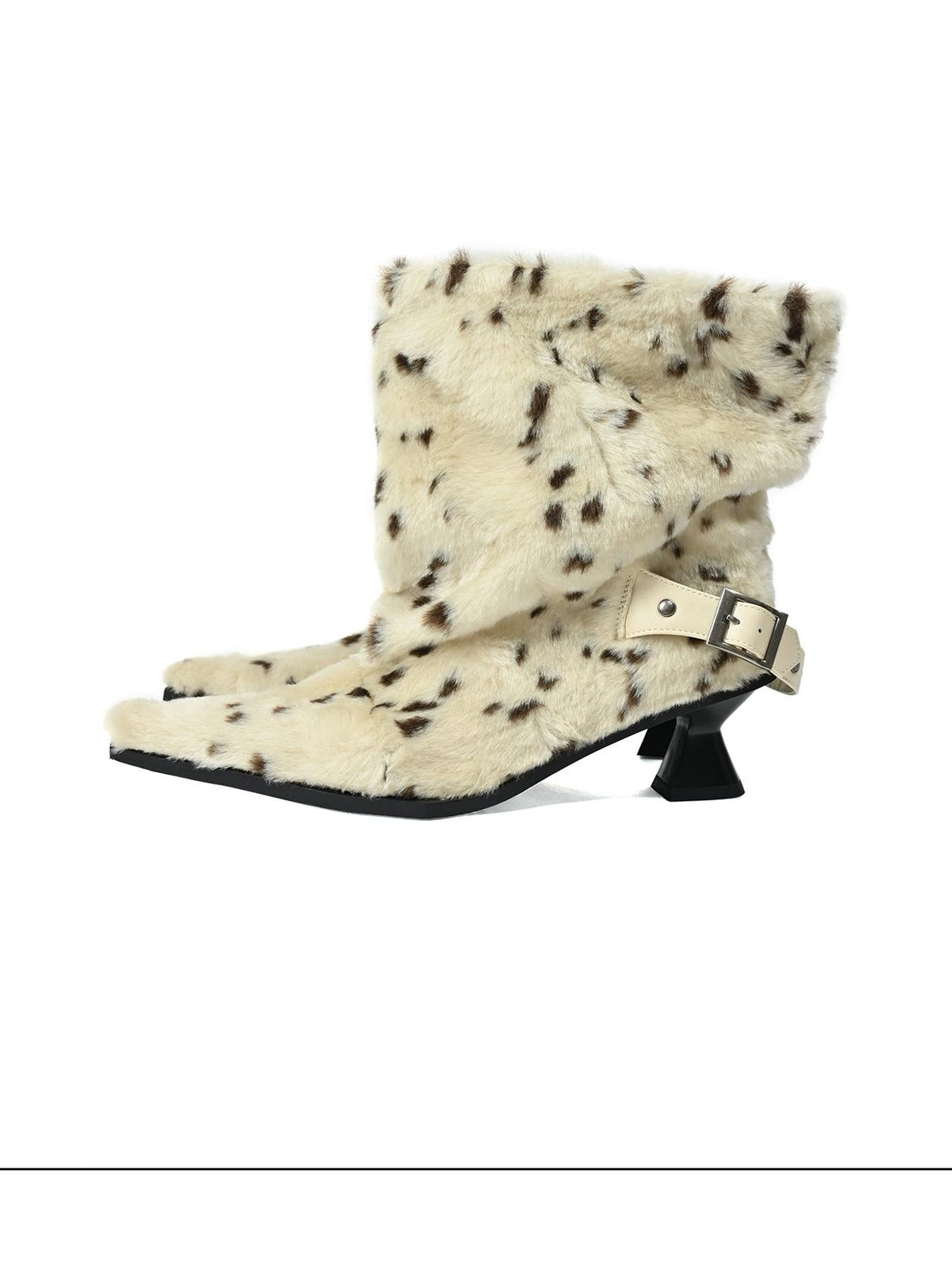 NORTH NODE White Leopard Print Pointed Toe Women&