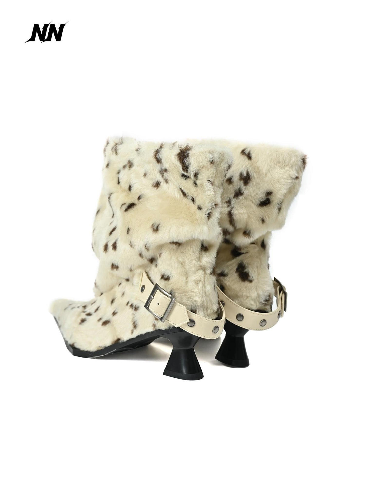 NORTH NODE White Leopard Print Pointed Toe Women&