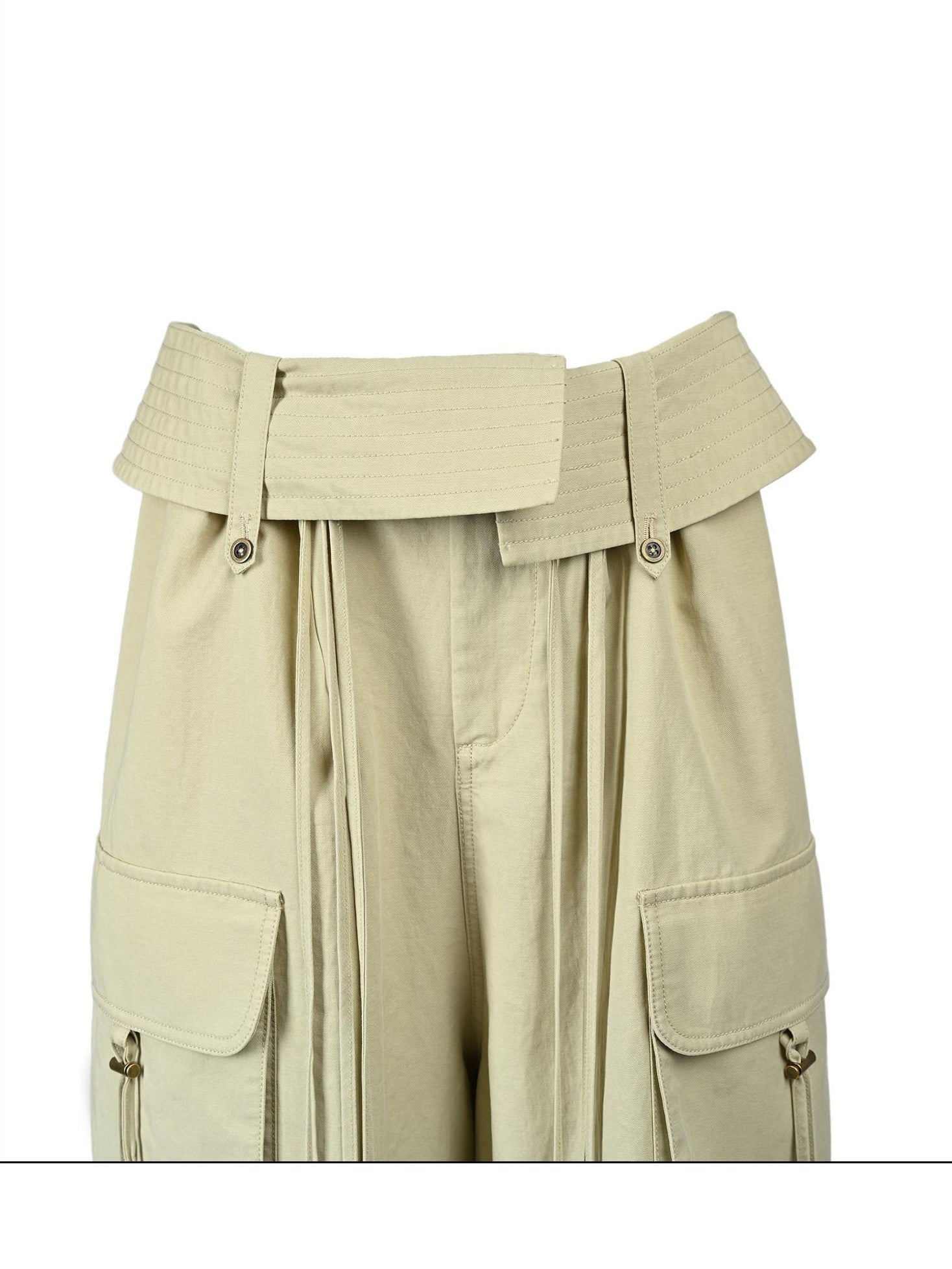 NORTH NODE Wide Leg Turnover Waist Paratrooper Utility Women&