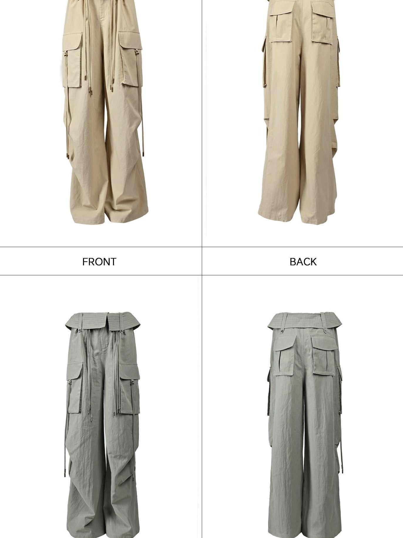 NORTH NODE Wide Leg Turnover Waist Paratrooper Utility Women&