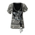 NO ROMANCE Asymmetrical Sleeve Printed Punk Striped Women&