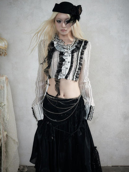 NO ROMANCE Baroque English Court Lace Equestrian Top Hat Women&