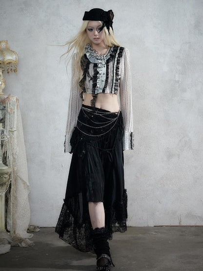 NO ROMANCE Baroque English Court Lace Equestrian Top Hat Women&