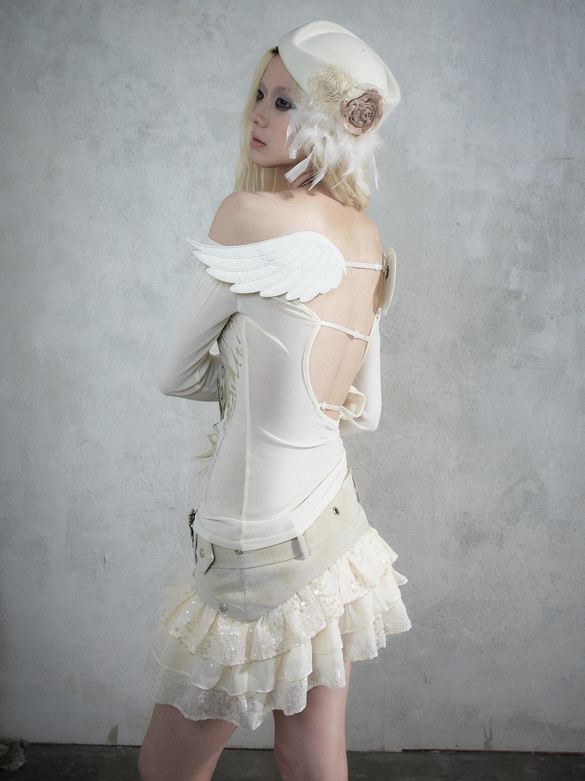 NO ROMANCE Baroque English Court Lace Equestrian Top Hat Women&