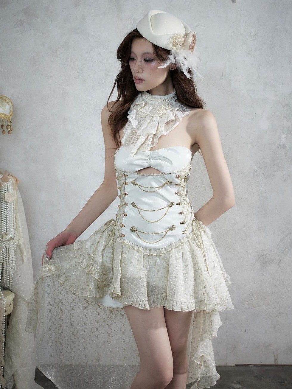 NO ROMANCE Baroque English Court Lace Equestrian Top Hat Women&