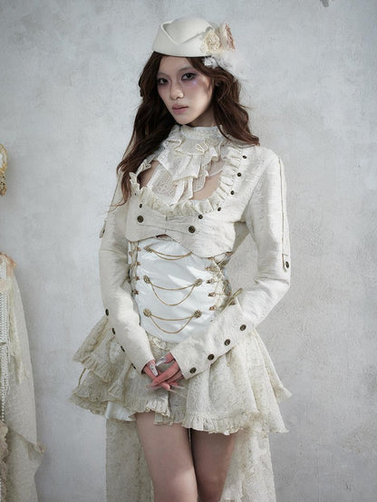 NO ROMANCE Baroque English Court Lace Equestrian Top Hat Women&