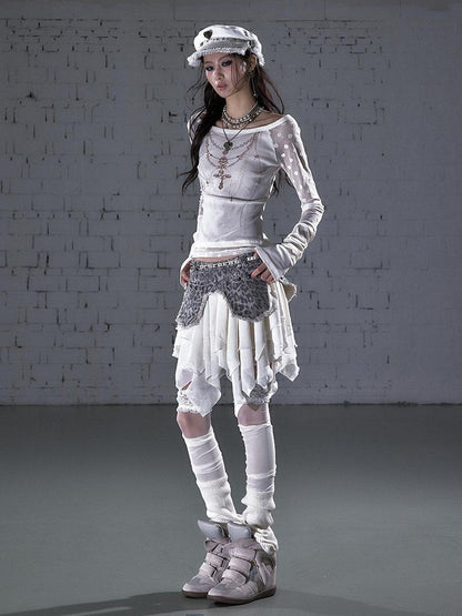 NO ROMANCE Baroque Flocked Reversible Wing Embroidered Slim Women&