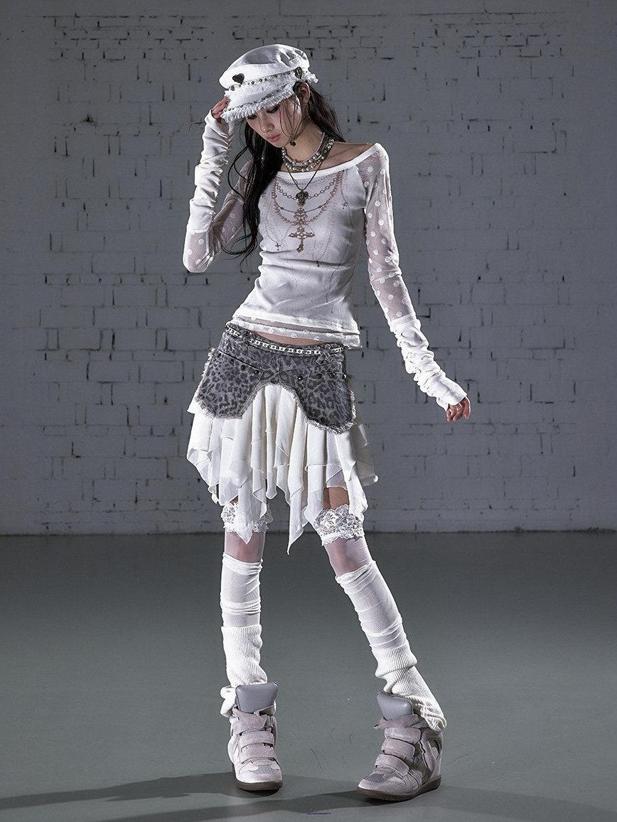 NO ROMANCE Baroque Flocked Reversible Wing Embroidered Slim Women&
